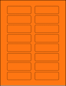 Sheet of 3.1" x 1" Fluorescent Orange labels