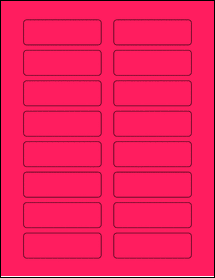 Sheet of 3.1" x 1" Fluorescent Pink labels