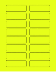 Sheet of 3.1" x 1" Fluorescent Yellow labels