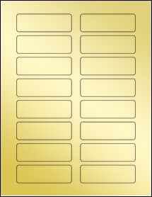 Sheet of 3.1" x 1" Gold Foil Laser labels