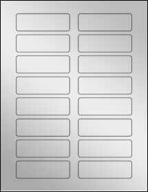 Sheet of 3.1" x 1" Silver Foil Inkjet labels