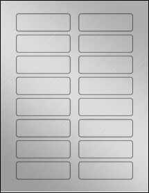 Sheet of 3.1" x 1" Weatherproof Silver Polyester Laser labels