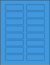 Sheet of 3.1" x 1" True Blue labels