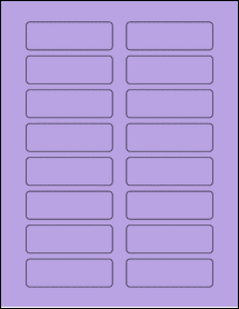 Sheet of 3.1" x 1" True Purple labels