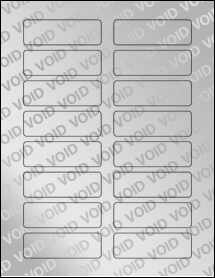 Sheet of 3.1" x 1" Void Silver Polyester labels