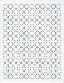 Sheet of 0.59375" Circle Clear Matte Inkjet labels