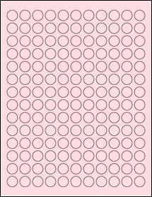 Sheet of 0.59375" Circle Pastel Pink labels