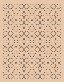 Sheet of 0.59375" Circle Light Tan labels