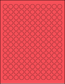 Sheet of 0.59375" Circle True Red labels