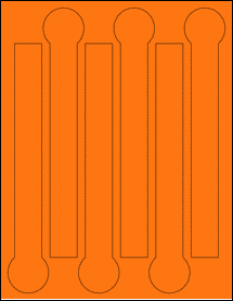 Sheet of 1.5" x 9.1875" Fluorescent Orange labels