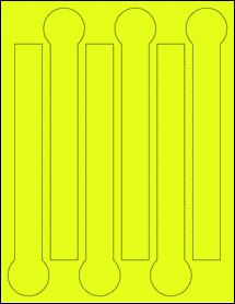 Sheet of 1.5" x 9.1875" Fluorescent Yellow labels