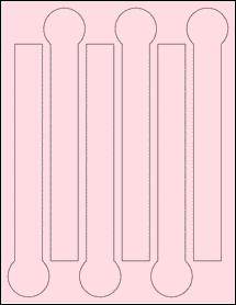 Sheet of 1.5" x 9.1875" Pastel Pink labels