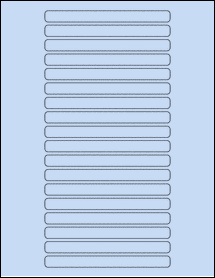 Sheet of 5" x 0.45" Pastel Blue labels