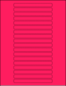 Sheet of 5" x 0.45" Fluorescent Pink labels