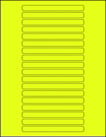 Sheet of 5" x 0.45" Fluorescent Yellow labels