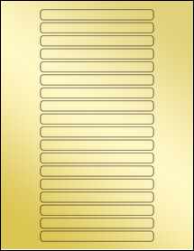 Sheet of 5" x 0.45" Gold Foil Inkjet labels