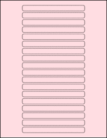 Sheet of 5" x 0.45" Pastel Pink labels