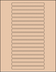Sheet of 5" x 0.45" Light Tan labels