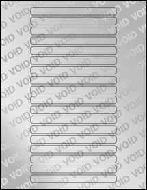 Sheet of 5" x 0.45" Void Silver Polyester labels