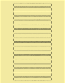 Sheet of 5" x 0.45" Pastel Yellow labels