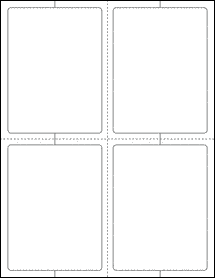 Sheet of 3.7428" x 5.0194" White Matte Non-Yellowing labels