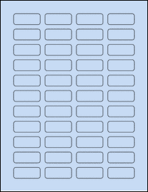 Sheet of 1.54" x 0.63" Pastel Blue labels