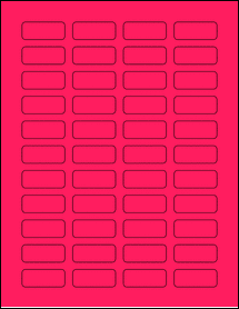 Sheet of 1.54" x 0.63" Fluorescent Pink labels
