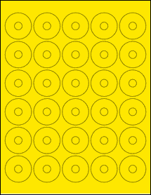 Sheet of 1.5" x 1.5" True Yellow labels