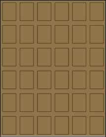 Sheet of 1.0981" x 1.45" Brown Kraft labels