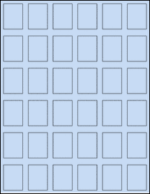 Sheet of 1.0981" x 1.45" Pastel Blue labels