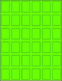 Sheet of 1.0981" x 1.45" Fluorescent Green labels