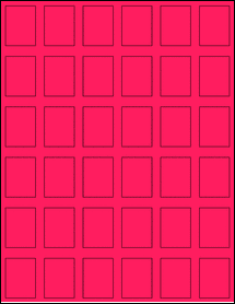 Sheet of 1.0981" x 1.45" Fluorescent Pink labels