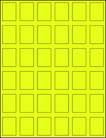 Sheet of 1.0981" x 1.45" Fluorescent Yellow labels