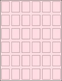 Sheet of 1.0981" x 1.45" Pastel Pink labels