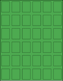 Sheet of 1.0981" x 1.45" True Green labels