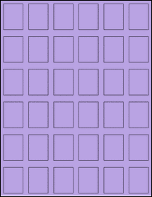 Sheet of 1.0981" x 1.45" True Purple labels