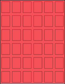 Sheet of 1.0981" x 1.45" True Red labels