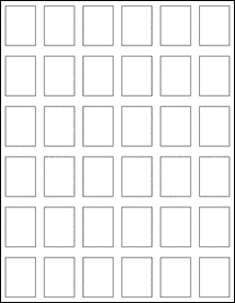 Sheet of 1.0981" x 1.45" Removable White Matte labels