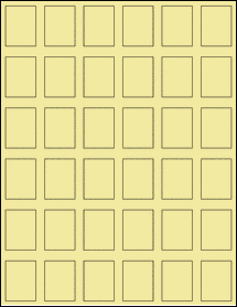 Sheet of 1.0981" x 1.45" Pastel Yellow labels