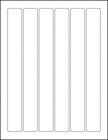 Sheet of 1.125" x 9.75" Weatherproof Matte Inkjet labels