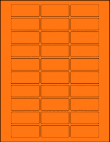 Sheet of 2.2" x 0.92" Fluorescent Orange labels