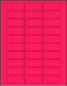 Sheet of 2.2" x 0.92" Fluorescent Pink labels