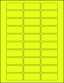 Sheet of 2.2" x 0.92" Fluorescent Yellow labels