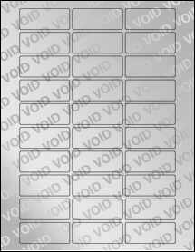 Sheet of 2.2" x 0.92" Void Silver Polyester labels