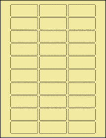 Sheet of 2.2" x 0.92" Pastel Yellow labels
