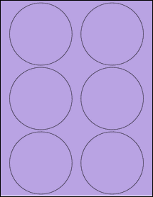 Sheet of 3.5" Circle True Purple labels