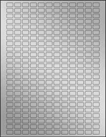 Sheet of 0.51" x 0.323" Weatherproof Silver Polyester Laser labels