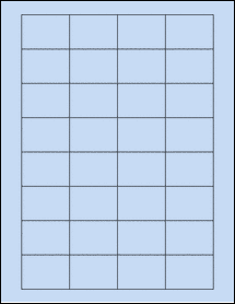 Sheet of 1.75" x 1.25" Pastel Blue labels