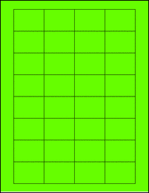 Sheet of 1.75" x 1.25" Fluorescent Green labels
