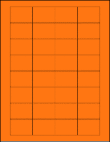 Sheet of 1.75" x 1.25" Fluorescent Orange labels